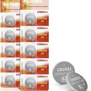 PGSonic NEW in Box CR2032 3V Lithium Batteries (10 Pieces) for Key Fobs & More
